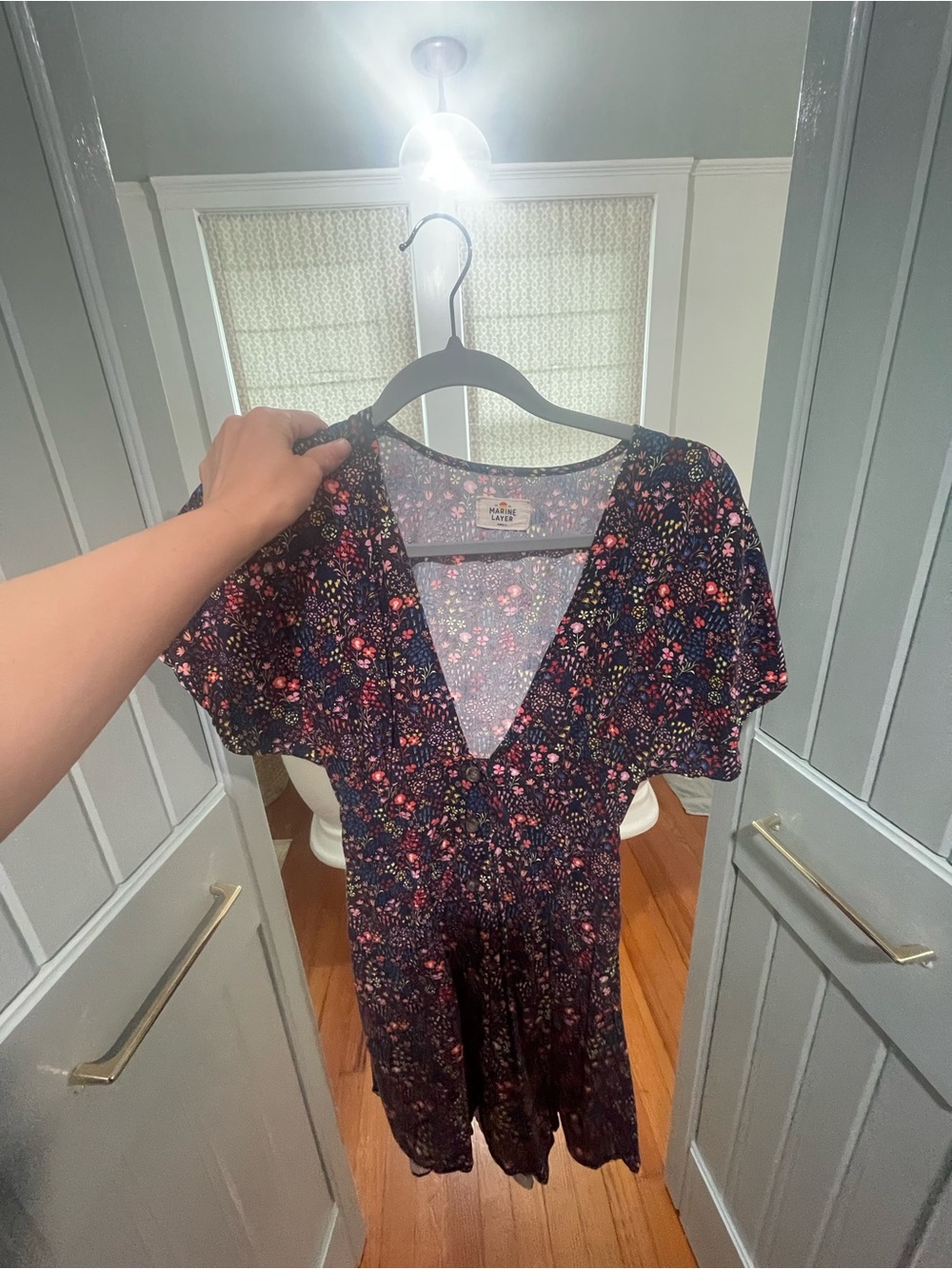 Marine Layer navy floral mini dress